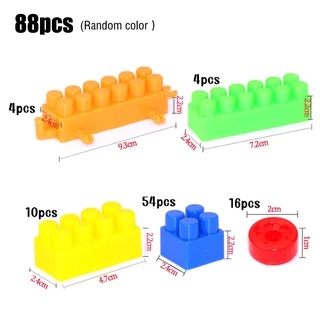 บล็อคตัวต่อ 88pcs ชิ้นพร้อมกล่องช่วยเสริมพัฒนาการสร้างความคิดของเล่นเด็ก Toys สร้างเสริมพัฒนาการเด็กของเล่นสำหรับเด็ก