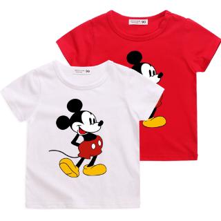 เสื้อยืดการ์ตูนแขนสั้นพรีเมี่ยมผ้าฝ้ายเด็กมิกกี้เม้าส์ 8 สี Mickey