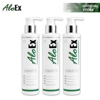 AloEx Original Shampoo 3 ชิ้น แชมพูลดผมร่วง สูตรสำหรับผมปกติ/ผมมัน (แชมพูเร่งผมยาว แชมพูแก้ผมร่วง ยาสระผม