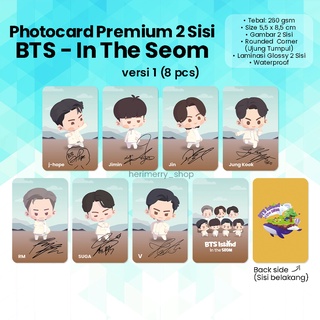 (ISI 8 ชิ้น) โฟโต้การ์ด BTS In The Seom - โฟโต้การ์ด พรีเมี่ยม 2 ด้าน Kpop Merch Unofficial BTS Island card