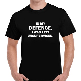 เสื้อยืด ผ้าฝ้าย พิมพ์ลายคําคมตลก In My Defence แฟชั่นยอดนิยม สําหรับผู้ชาย และผู้หญิงS-5XL