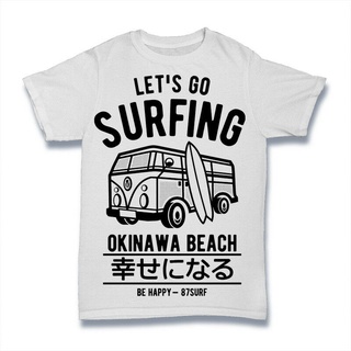 เสื้อยืดครอปเสื้อยืด ลาย Let_s Go Surf เสื้อยืดผ้าฝ้าย 100% พรีเมี่ยม สวมใส่สบายS-5XL