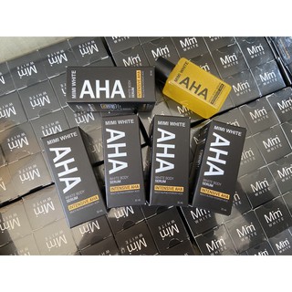 ของแท้มีรหัส MIMI WHITE AHA แพค 5 ขวด หัวเชื้อเร่งผิวขาว 30ml. มีกล่องมีรหัสในฝากล่อง