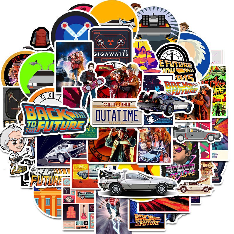 【LARGE STICKER】50pcs Back To The Future Stickers Movie stickers for Luggage Car Guaitar Skateboard P