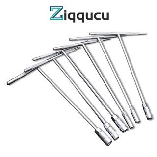 Ziqqucu T-Socket Wrench ประแจซ็อกเก็ตเหล็ก 7 มม. 8 มม. 9 มม. 10 มม. 12 มม. 13 มม. 15 มม. ทนทาน กันสนิม สําหรับซ่อมแซมรถยนต์