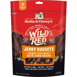 ขนมสุนัข นำเข้าจากอเมริกาStella &amp; Chewys Wild Red Jerky Nuggets Beef &amp; Lamb Recipe Grain-Free Dog Treats, 6-oz bag