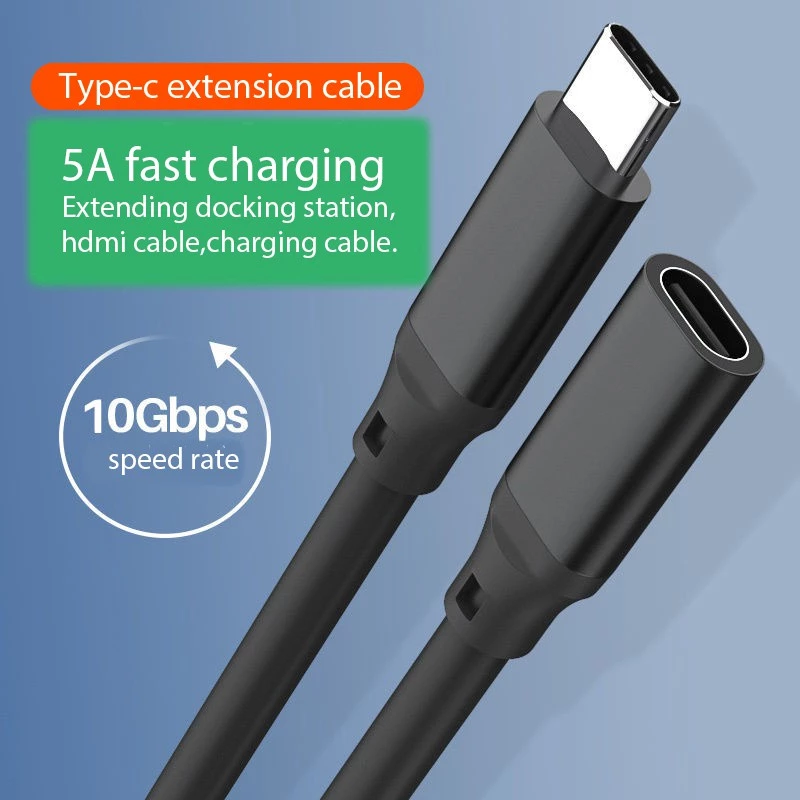 Type-c Extension Cable Usb3.1gen2 USB C ชายหญิง 100W Fast Charging 20Gbps ข้อมูล 4K 60HZ สายสําหรับแล็ปท็อป Docking Station โทรศัพท์มือถือแท็บเล็ต Monitor