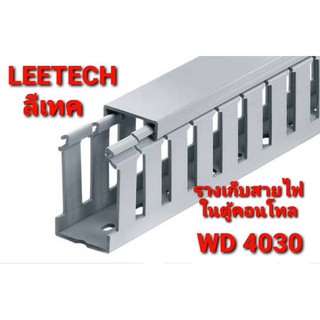 LEETECH ลีเทค ราง รางเก็บสายไฟ ในตู้คอนโทล ขนาด 40มม.×30มม.×1ม.คละสี ขาว/เทา