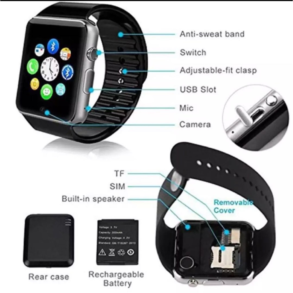 Smart Watch GT08/A1 นาฬิกาใสซิมโทรได้