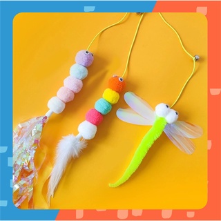 [🚚 พร้อมส่ง] Swinging Cat Toy ไม้ล่อแมว ไม้ตกแมว ของเล่นแมว ลายน่ารัก