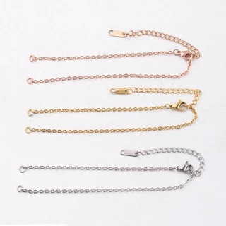 สร้อยข้อมือโซ่ สเตนเลส สีโรสโกลด์ DIY อุปกรณ์เสริม