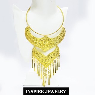 Inspire Jewelry ,เครื่องประดับสังวาลย์ แบบโบราณ งานแฟชั่น สีทอง สำหรับประดับชุดไทย สวยหรู