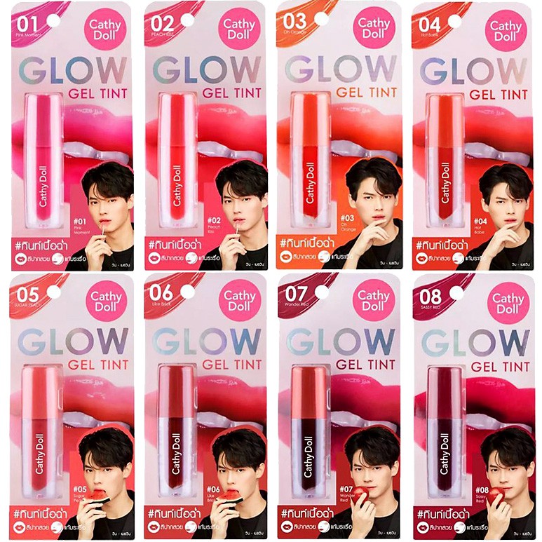 เคทีดอลล์ โกลว์ เจล ทินท์ ลิปทินท์เนื้อฉ่ำขนาด2.4g  Cathy Doll Glow Gel Tint 2.4g K2 มีให้เลือก 8 เฉดสี
