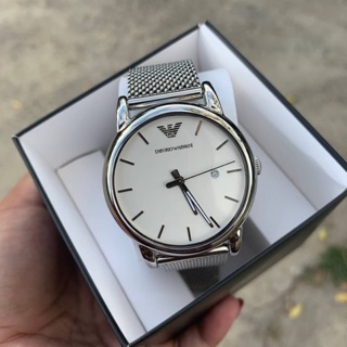 พร้อมส่ง❗️แท้💯🇺🇸 EMPORIO ARMANI Classic White Dial Stainless Steel