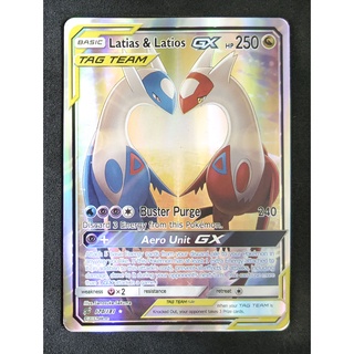 Latias &amp; Latios Tag Team GX ลาทีอัส &amp; ลาทีออส 170/181 Pokemon Card Gold Flash Light (Glossy) ภาษาอังกฤษ