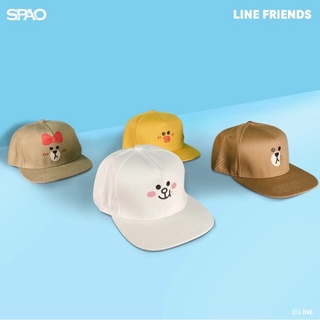 [พร้อมส่ง! ส่งฟรี] หมวก Line Friends ลิขสิทธิ์แท้ SPAO x LINE FRIENDS หมวกหมีบราวน์ มีลาย Brown, Cony, Sally, Choco