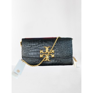 กระเป๋าถือ หรือ สะพาย TORY BURCH ELEANOR CROC EMBOSSED LEATHER CLUTCH