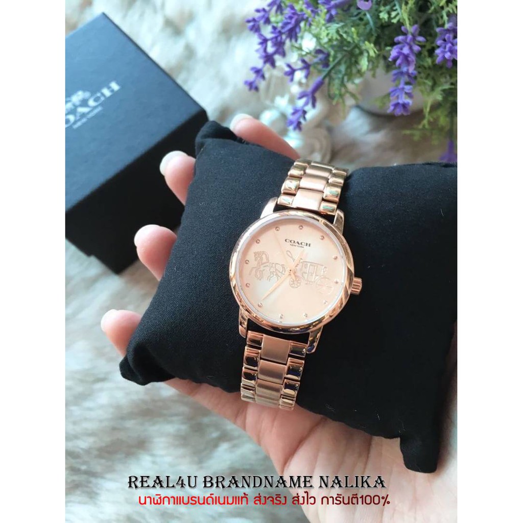 นาฬิกาข้อมือผู้หญิง COACH Grand Rose Gold-tone Dial Ladies Watch รุ่น Coach14502977 ของใหม่ ของแท้100%