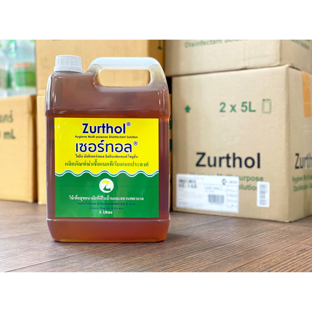 5ลิตร ZURTHOL​ ผลิตภัณฑ์​ฆ่าเชื้อ​แบ​ค​ที​เ​รี​ยเอ​นก​ประสงค์​ขนาด ​5 ลิตร สูตร dettol