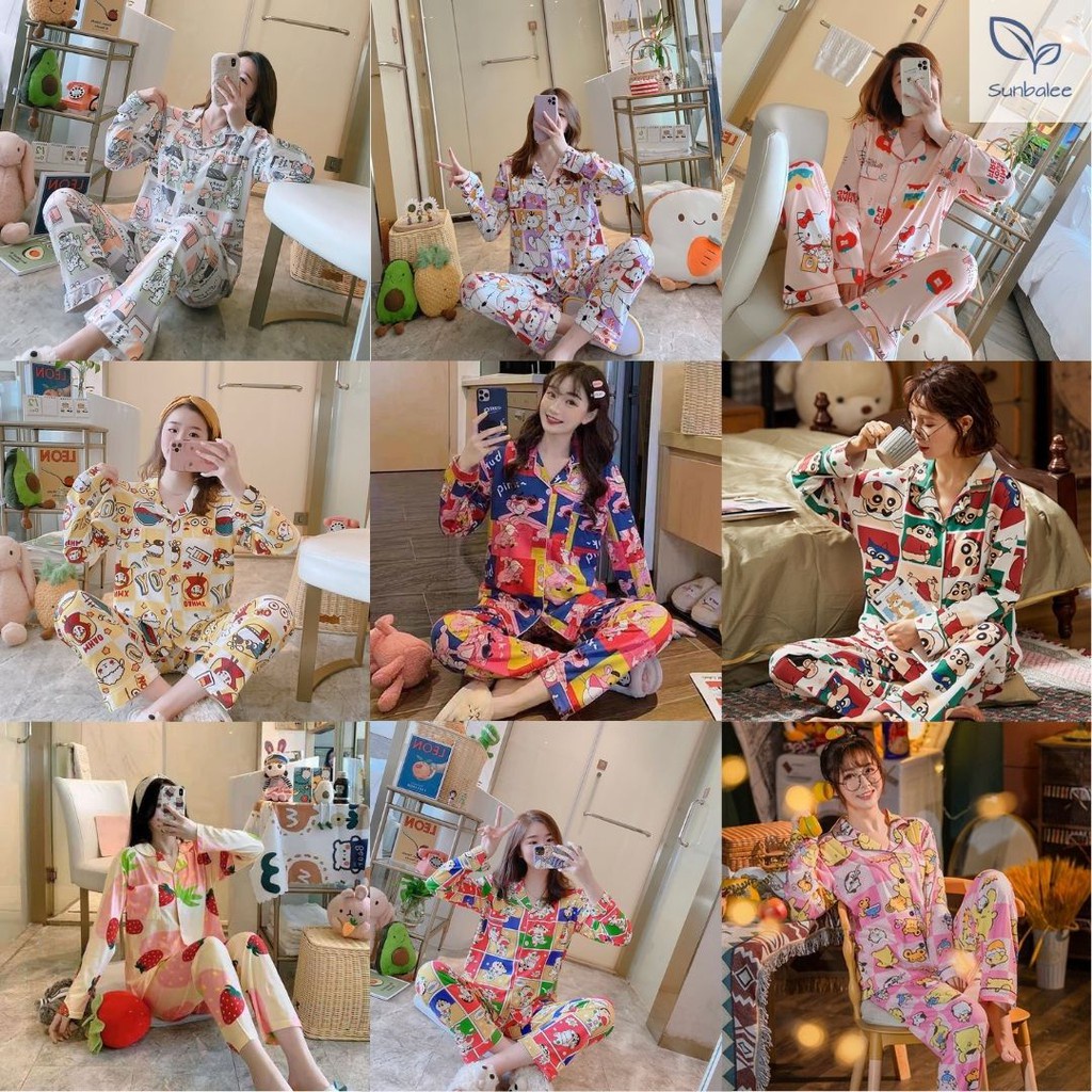 SALE ราคาพิเศษ ชุดนอนลายการ์ตูน ชุดนอนลายน่ารักๆ ชุดนอนผ้านิ่ม ใส่บาย ...