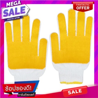 ถุงมือถักเคลือบยางธรรมชาติ MICROTEX สีเหลือง  KATO DOTED GLOVES MICROTEX YELLOW