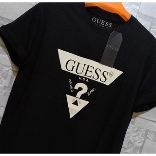 Guess เสื้อยืดแขนสั้น ผ้าฝ้าย พิมพ์ลาย แฟชั่นฤดูร้อน สําหรับผู้ชาย และผู้หญิง