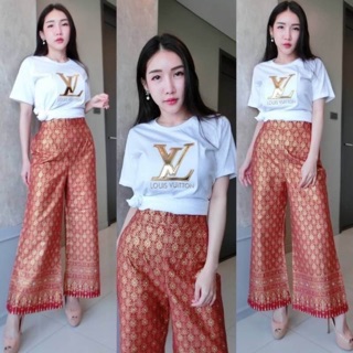 ชุดเซ็ตLV+กางเกงผ้าไทย