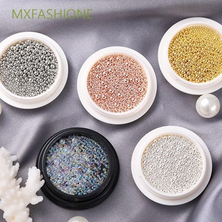 MXFASHIONE Gold Silver Nail Art Jewelry Luxury DIY Nail Art Desgin 3D Nail Art Decoration Charms Solid Color Steel Beads High Quality Manicure Accessories