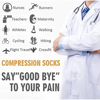 ถุงเท้ายาวรัดกล้ามเนื้อ Knee high compression socks มีสองขนาด พร้อมส่งจากไทย