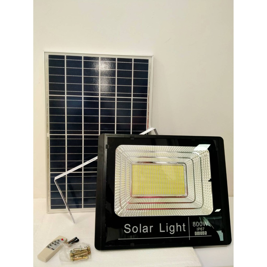 OMUDA_SHOPไฟโซล่าเซลล์ สปอตไลท์ Solar LED โซล่าเซลล์ รุ่นพี่บิ๊ก jd-800W แสงสีขาว