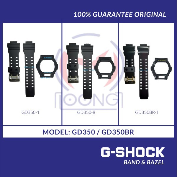 G-shock Gd350, Gd350br Hitam Glossy Band and Bezel "bnb" Items and 100% All New Strap Tali