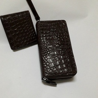 crocodile wallet brown กระเป๋าสตางค์จระเข้สีน้ำตาล2ใบ