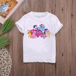 เสื้อยืดแขนสั้น พิมพ์ลายกราฟฟิค My Little Pony Friends น่ารัก แฟชั่นฤดูร้อน สําหรับเด็กผู้หญิง