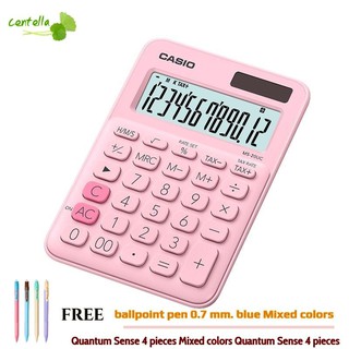 Casio MS-20UC-PK Calculator Pink Free ballpoint pen 0.7 mm. blue Mixed colors Quantum Sense 4 pieces