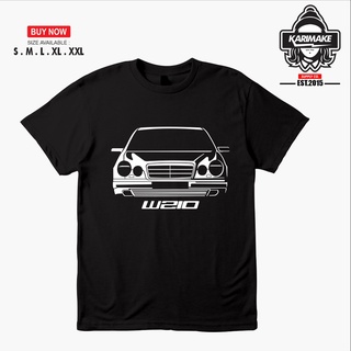 เสื้อยืดผ้าฝ้าย Mercedes Benz W210 Car T-shirt Automotive T-shirt - Karimake |  Baju Mobil Mercedes Benz W210  Otomotif