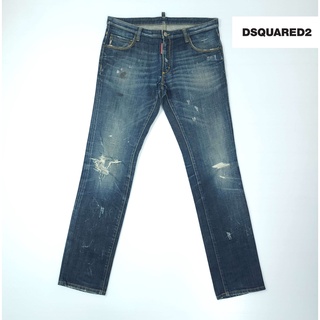 ยีนส์ Dsquared2 S74LA0322 เอว 33-34 ผ้าด้าน ขากระบอกเล็ก โลโก้ต่ำ