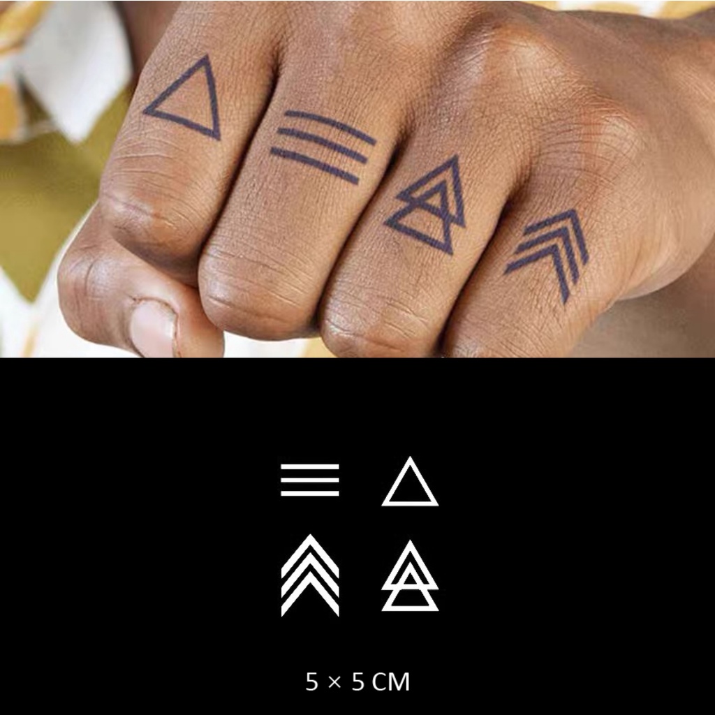 Mars Tattoo NEW Technology Magic - ติดทนนาน 2 สัปดาห์ รอยสักกึ่งถาวร สติ๊กเกอร์รอยสักชั่วคราว แบบเรขาคณิต สามเหลี่ยม MNF074