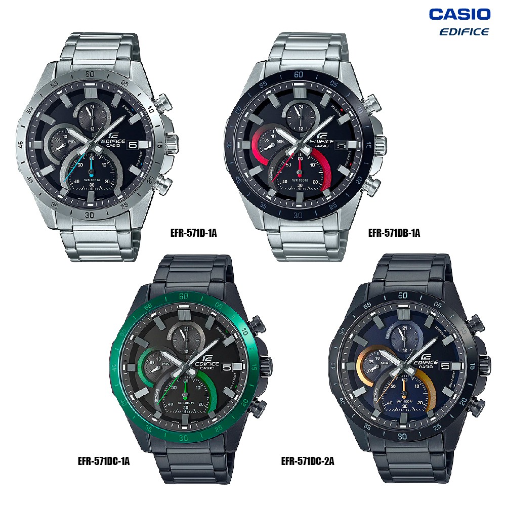 นาฬิกาข้อมือ Casio Edifice Chronograph EFR-571 Series EFR-571D-1A EFR-571DB-1A EFR-571DC-1A EFR-571D