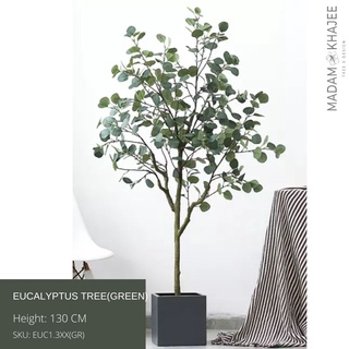 Eucalyptus tree (Green) ต้นยูคาลิปตัส (เขียว) สูง 130 CM. ต้นไม้ปลอมเกรดพรีเมี่ยม ต้นไม้ประดิษฐ์ใหญ่ ต้นไม้ปลอม