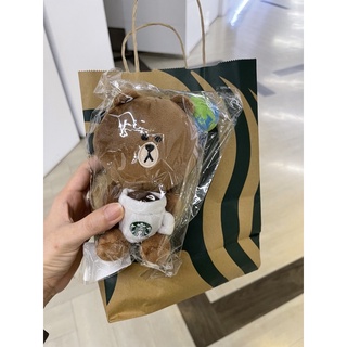 Starbucks x Line Friends Brow Earth Day Keychain พวงกุญแจหมีบราวน์