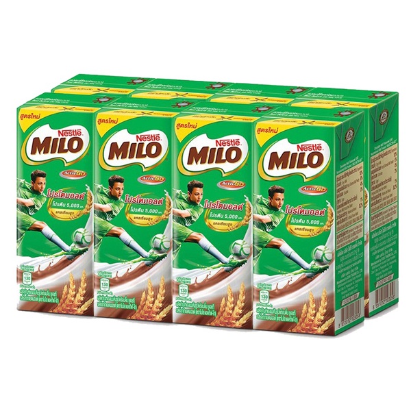 (แพ็ค 8) Milo Activ-Go Chocolate Malt UHT Milk ไมโล แอคทีฟ-โก นมยูเอชที รสช็อกโกแลตมอลต์ 180 มล.