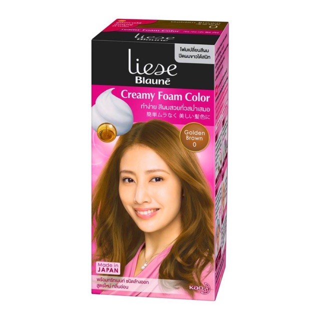 ลิเซ่ โบลวเน่ Golden Brown โฟมเปลี่ยนสีผม ปิดผมขาว Liese Braune Creamy Foam Color