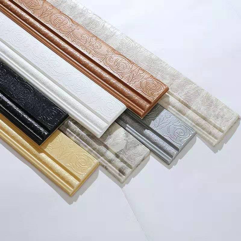2.3 ม. * 10 ซม. ขอบบัว 3D wallpaper ผนังรอบขอบ Self-Adhesive วอลล์เปเปอร์สติ๊กเกอร์ติดผนังผนังขอบขอบ