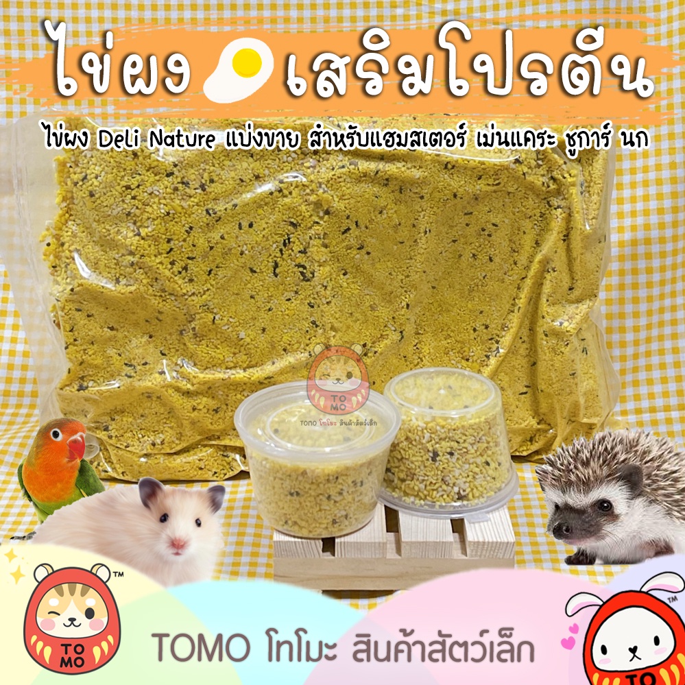 ร้านโทโมะ 💕 (ขั้นต่ำ 50.-⚠️) ไข่ผง อาหารไข่ แบ่งขาย เพิ่มน้ำหนัก เสริมโปรตีน สำหรับแฮมสเตอร์ เม่นแคระ ชูการ์ นก