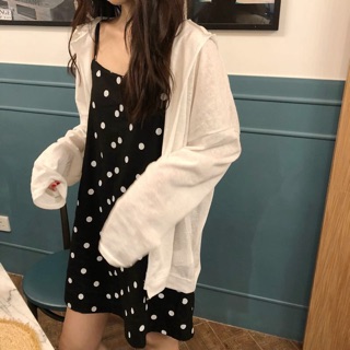 พร้อมส่ง Polka Dot Dress เดรสสีดำลายจุด