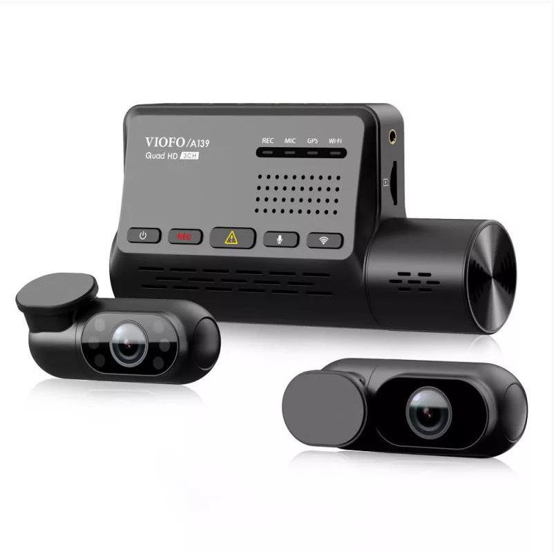 VIOFO A139 3CH กล้องติดรถยนต์ 3 เลนส์ กล้องคมชัด 2K + Full HD + Full HD มี WIFI มี GPS ในตัว ใช้คาปาซิเตอร์ทนต่อความร้อน