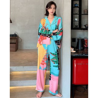 ชุดนอน​ papa​ beach pajamas (premium​ silk​ satin)​