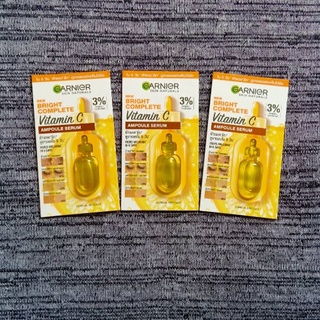 การ์นิเย่ ไบรท์ คอมพลีท วิตามินซี แอมพูล เซรั่ม Garnier Bright Complete Vitamin C Ampoule Serum 1.5ml x 3