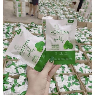 🍀 สบู่ล้างหน้าใบบัวบก พรทิน่า ( Pontina ) *ขนาดทดลอง 27กรัม*🍀