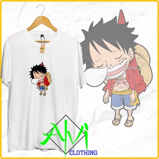 เสื้อยืดผ้าฝ้ายพรีเมี่ยม เสื้อยืด พิมพ์ลายอนิเมะวันพีช LUFFY Slepping MANGA WIBU ALVI STORE20เสื้อยืดอินเทรนด์